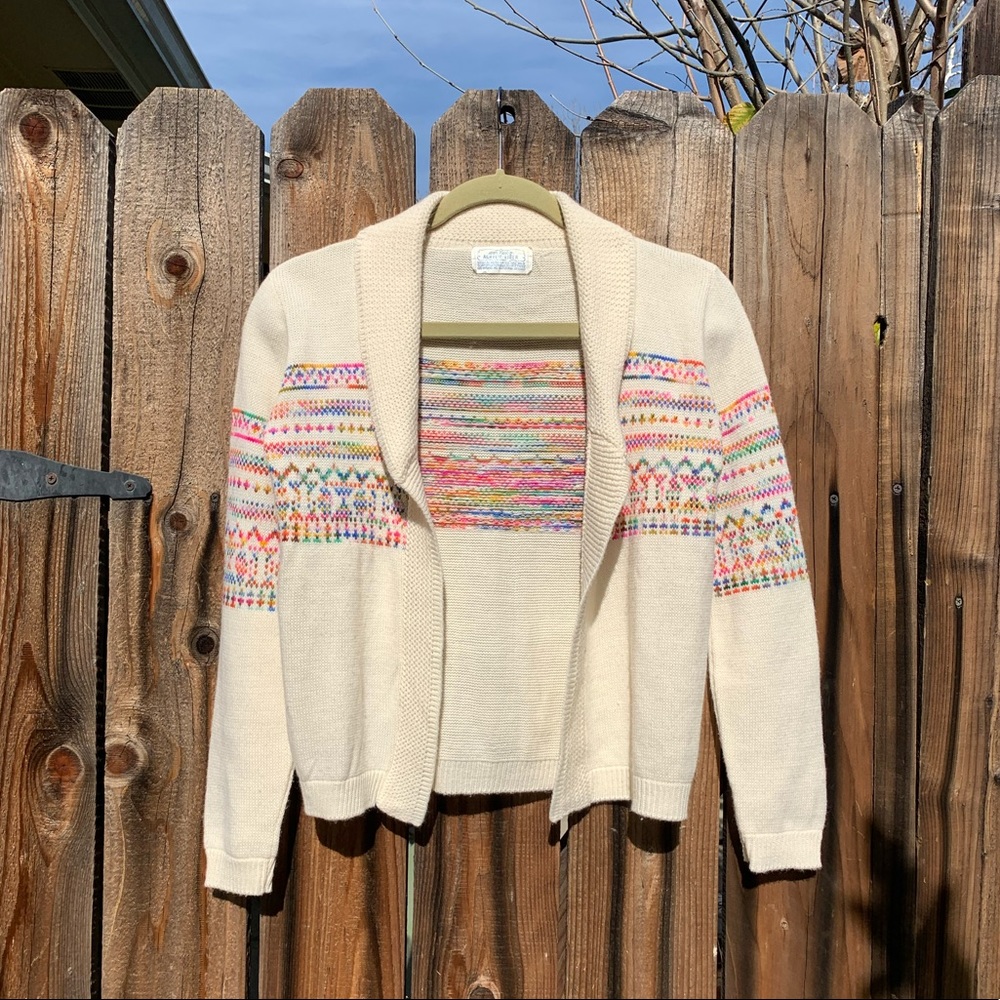 VINTAGE ACRYLIC OPEN FRONT CARDIGAN